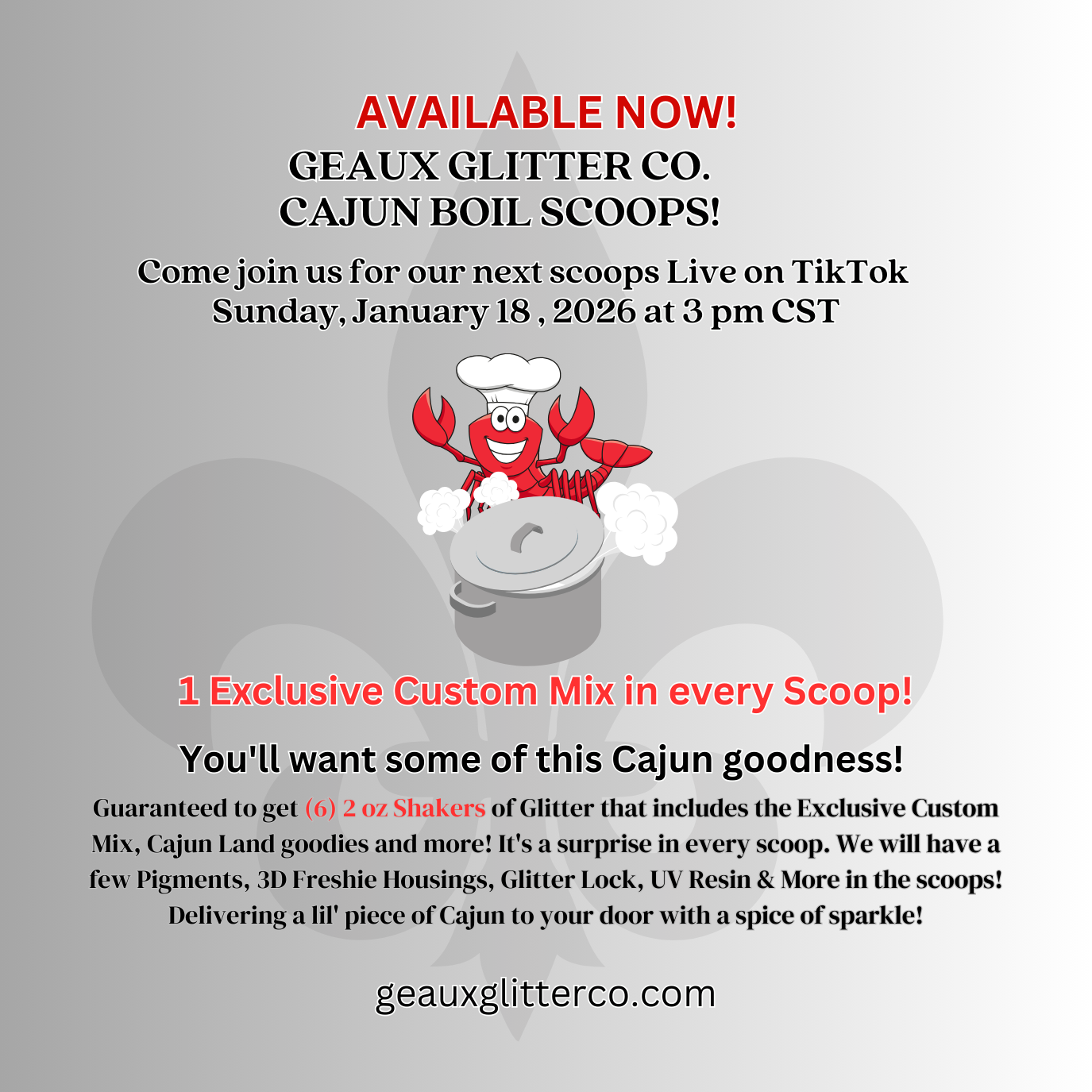Cajun Boil Scoops Geaux Glitter Co.