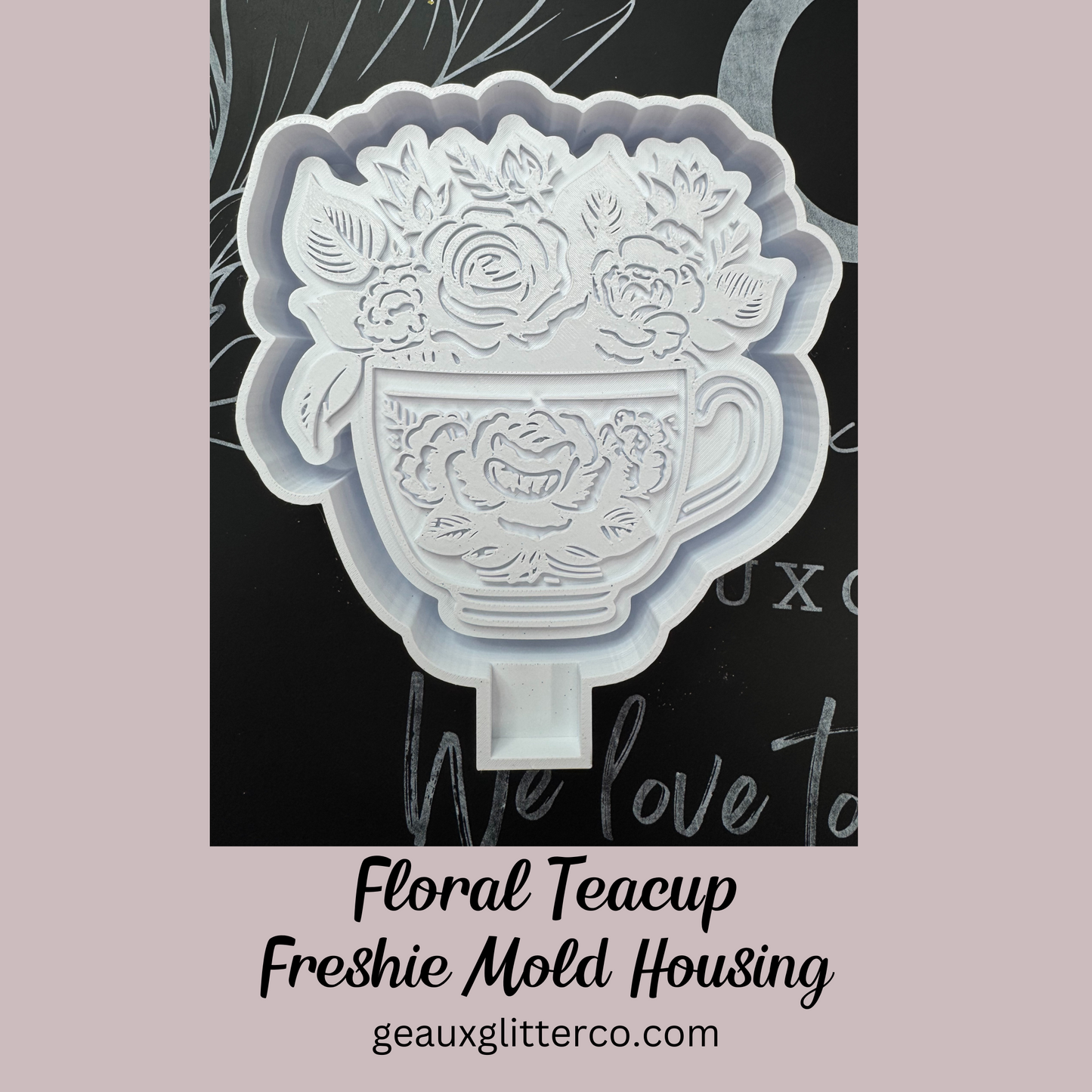 Floral Teacup Freshie Housing or Silicone Mold