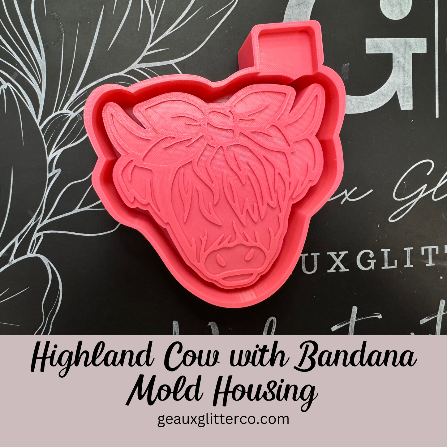 Highland Cow with Bandana Freshie Mold Housing
