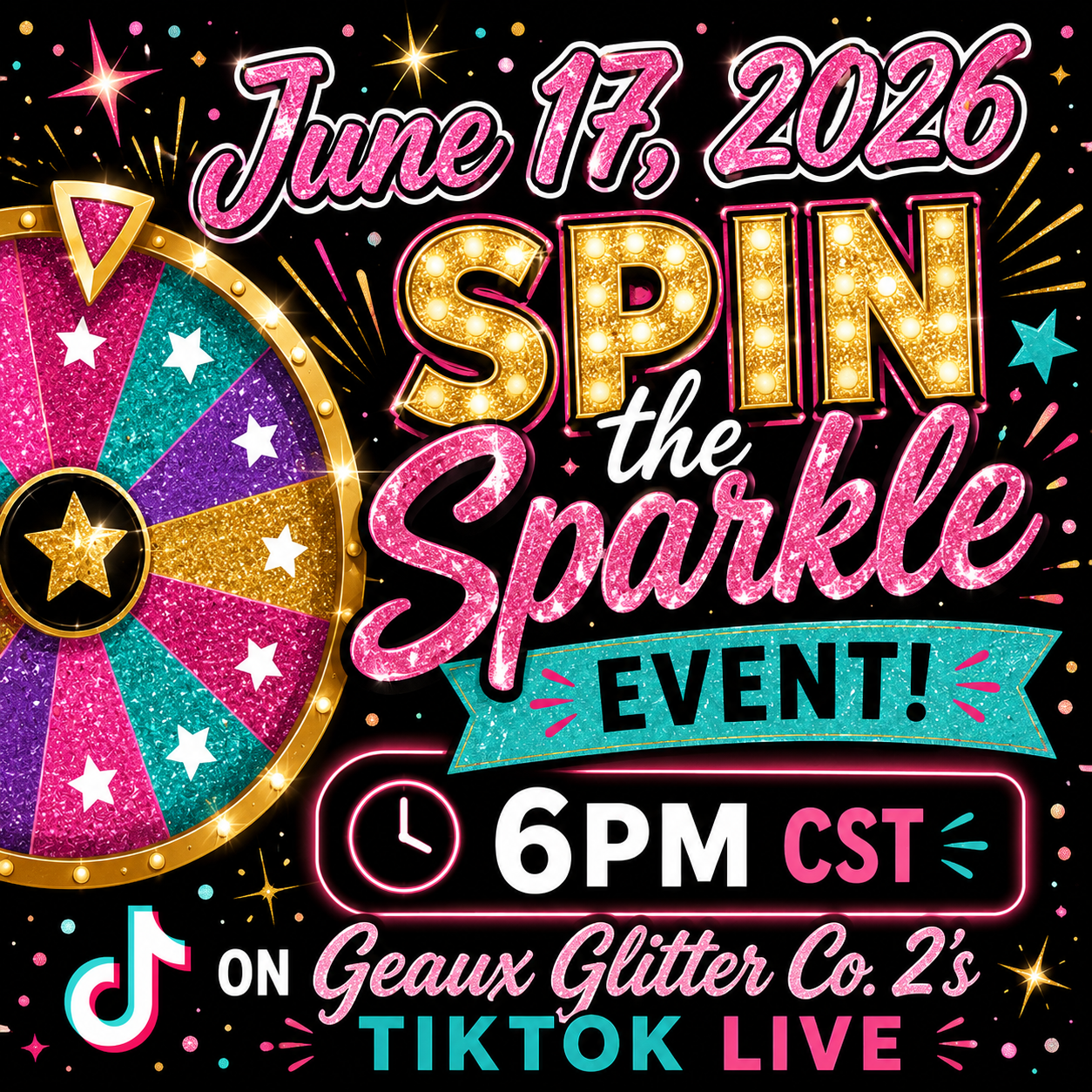 6.17.26 Spin the Sparkle - 6pm CST - NO DISCOUNT CODES PLEASE