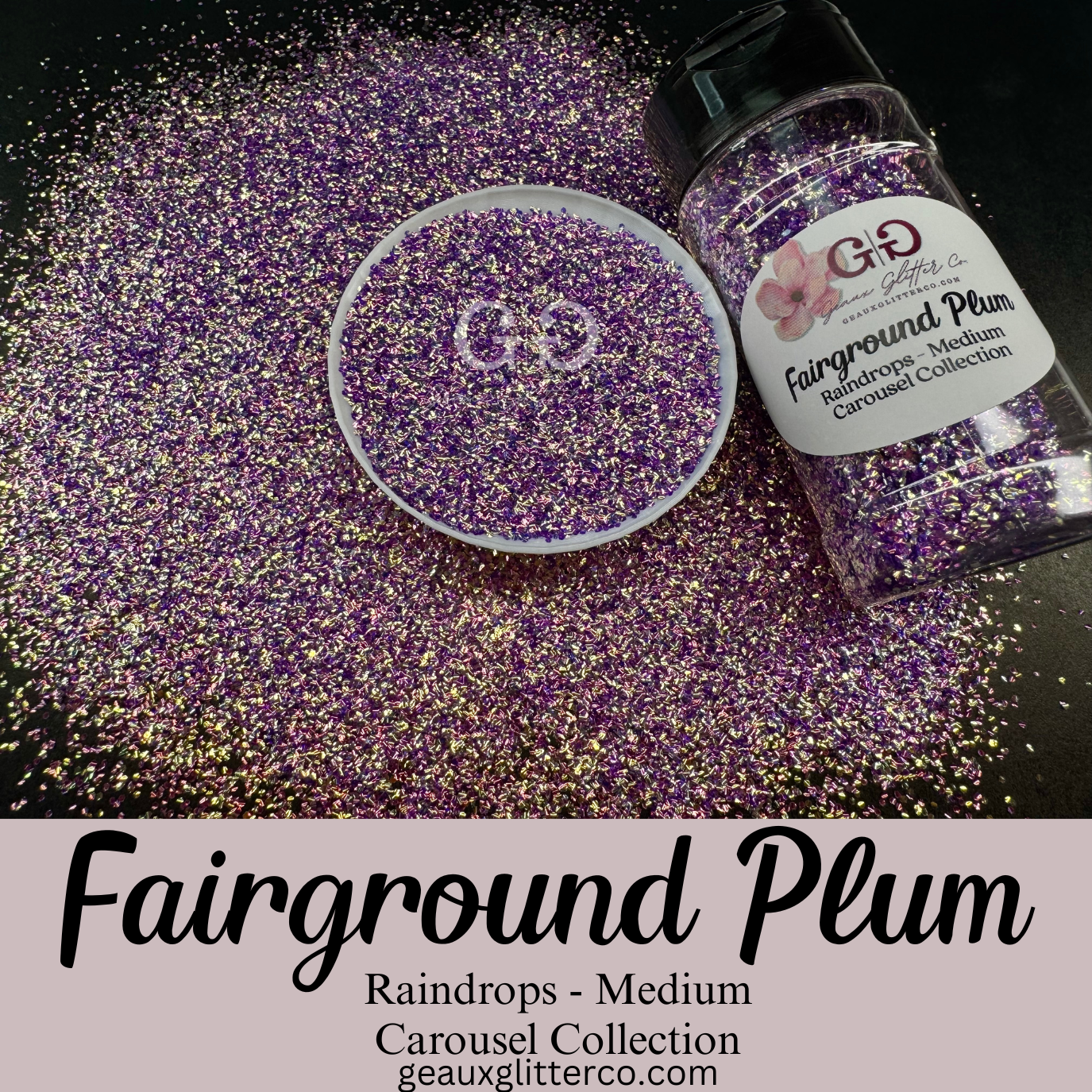 Fairground Plum Raindrops - Medium