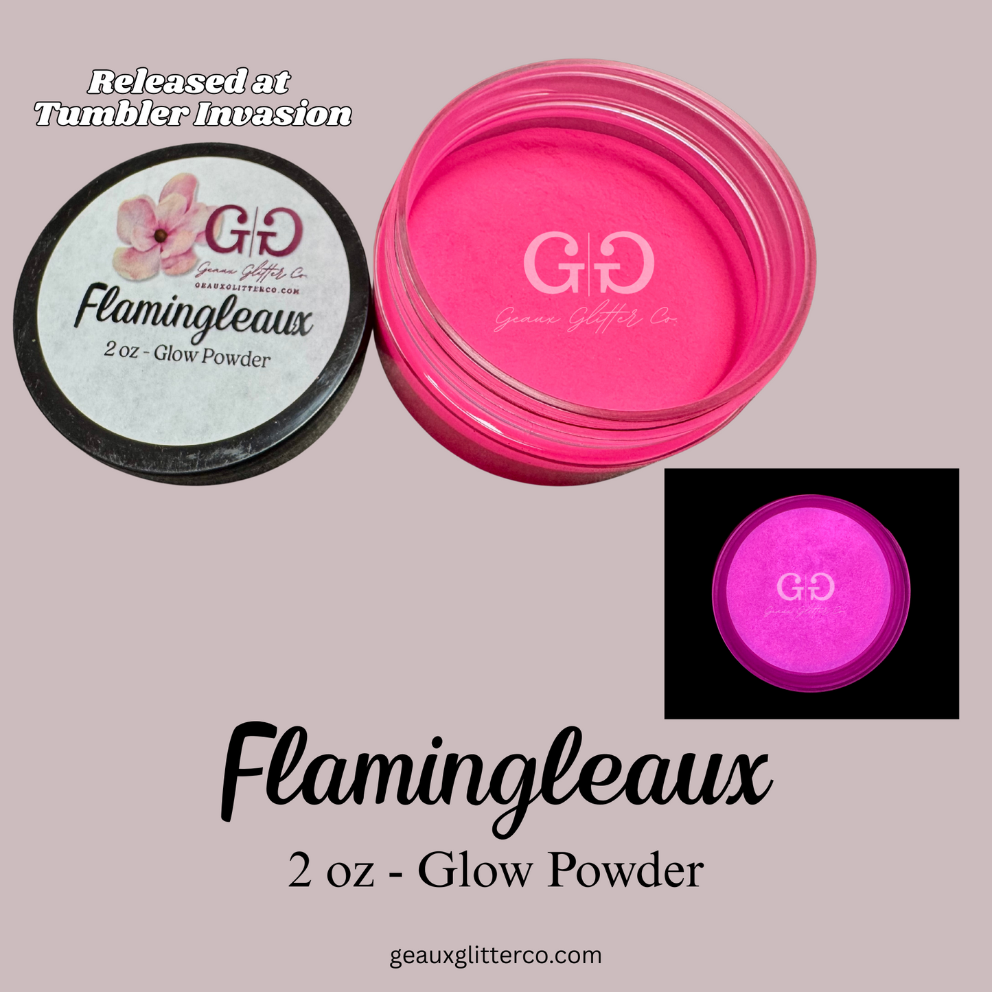 Flamingleaux - Glow-in-the-Dark Powder - 2 oz jars