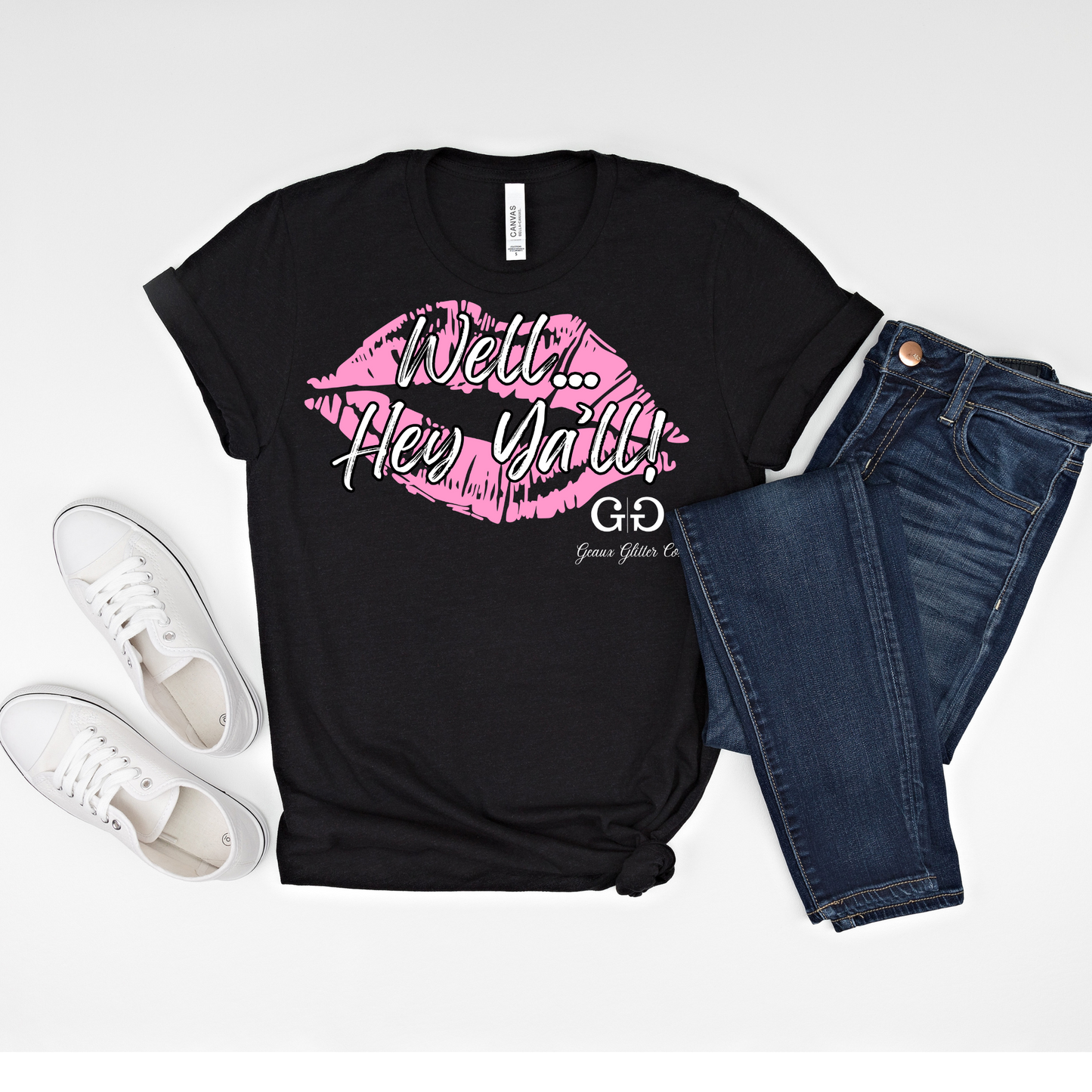 Well...Hey Ya'll Pink Matte Lips T-Shirts Ready to Ship