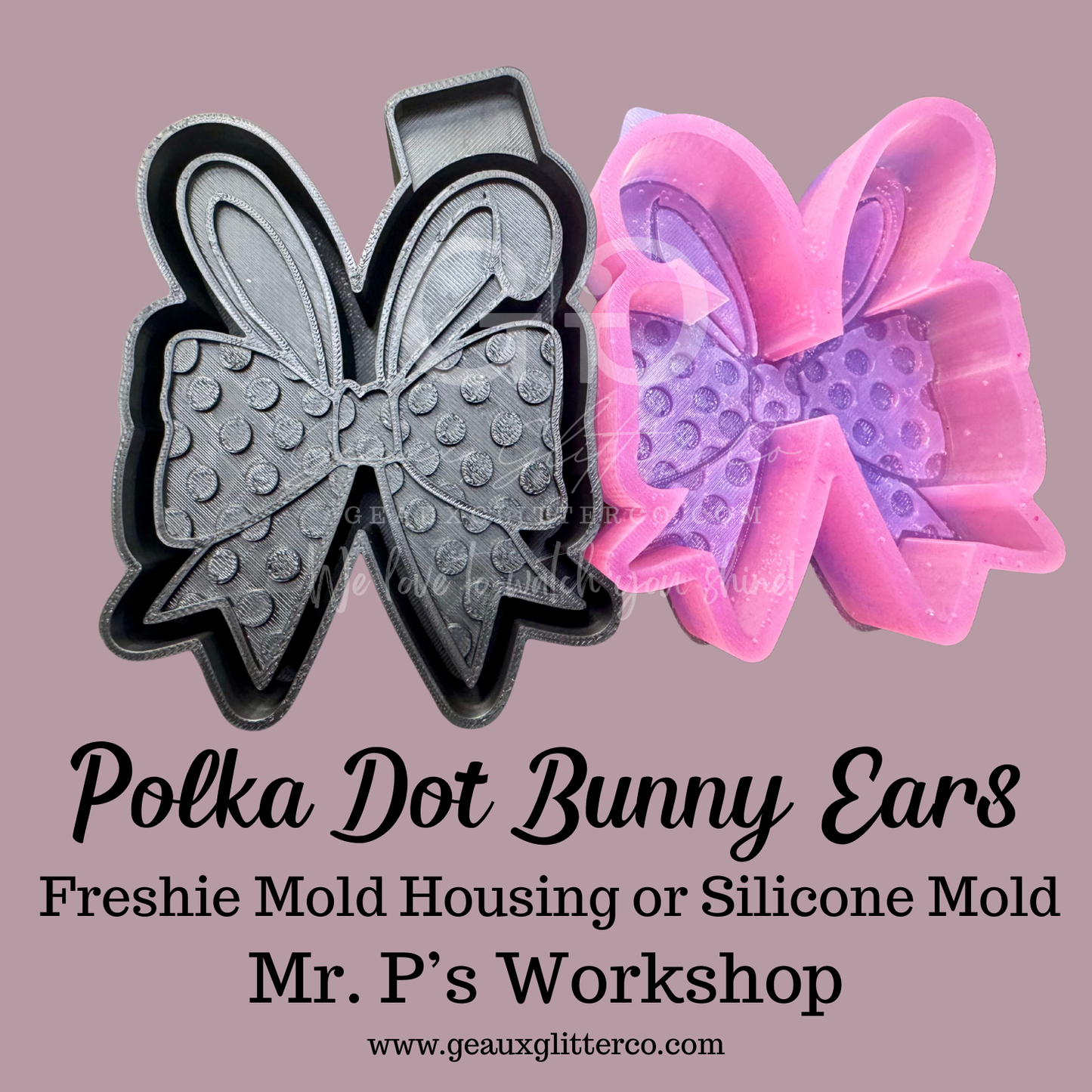 Polka Dot Bunny Ears Freshie Housing or Silicone Mold