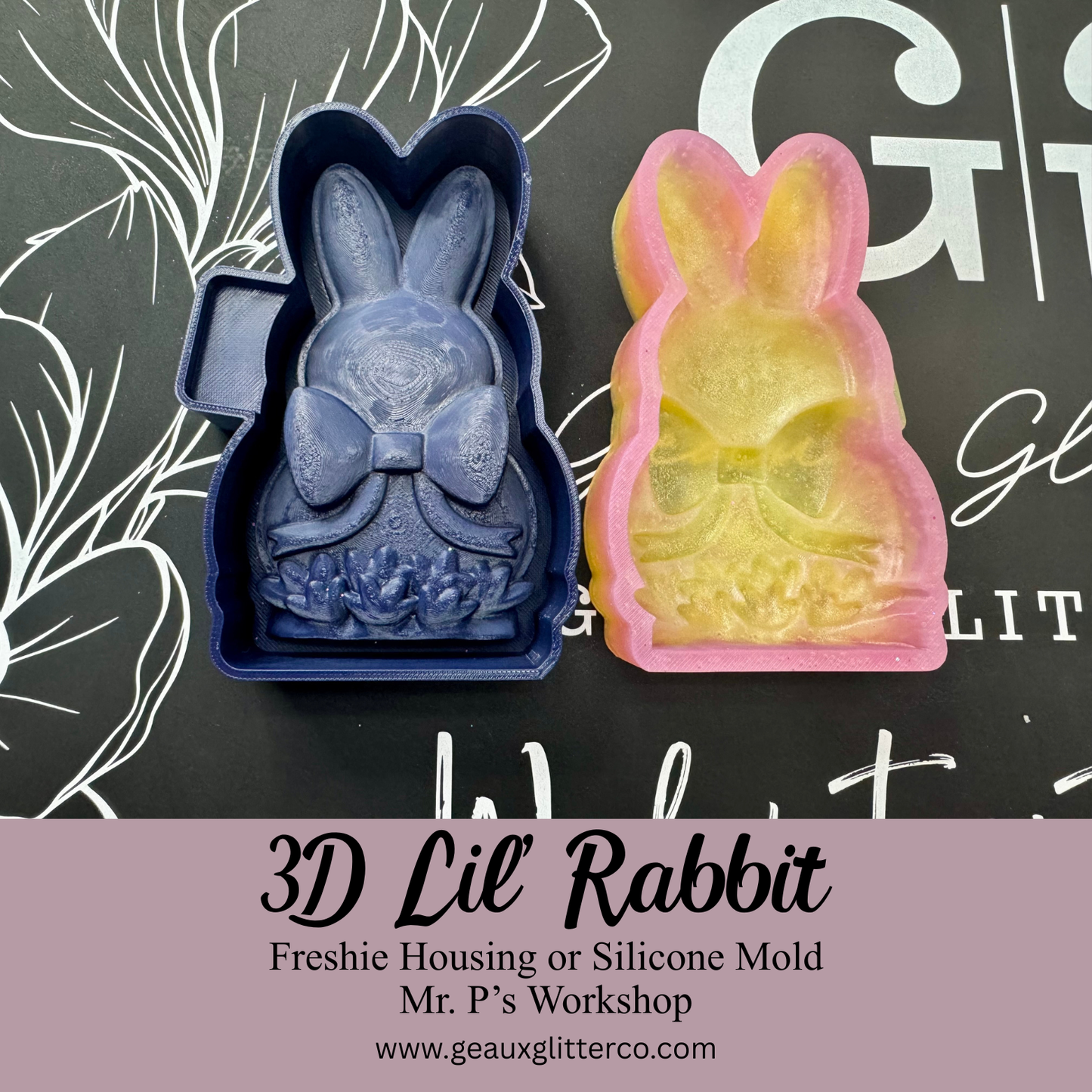 3D Lil' Rabbit Freshie Housing or Silicone Mold