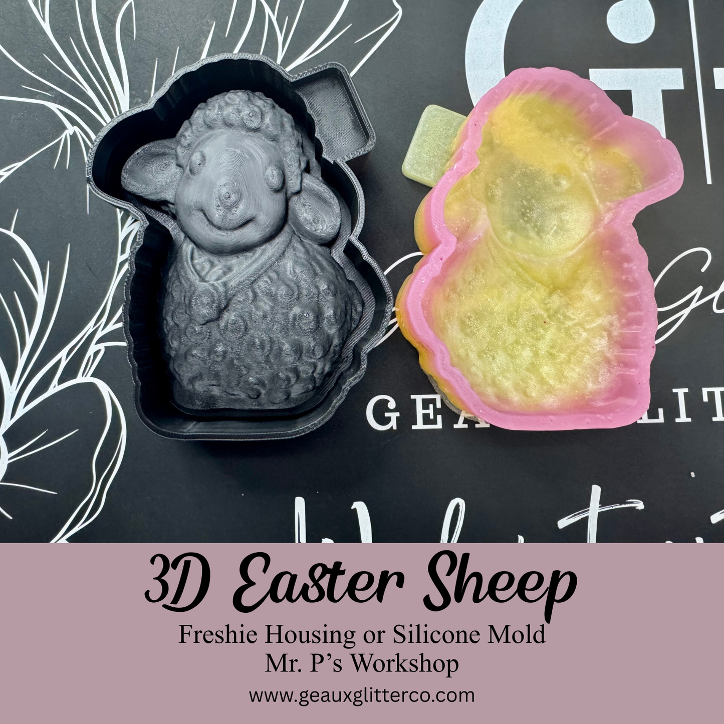 3D Easter Sheep Freshie Housing or Silicone Mold