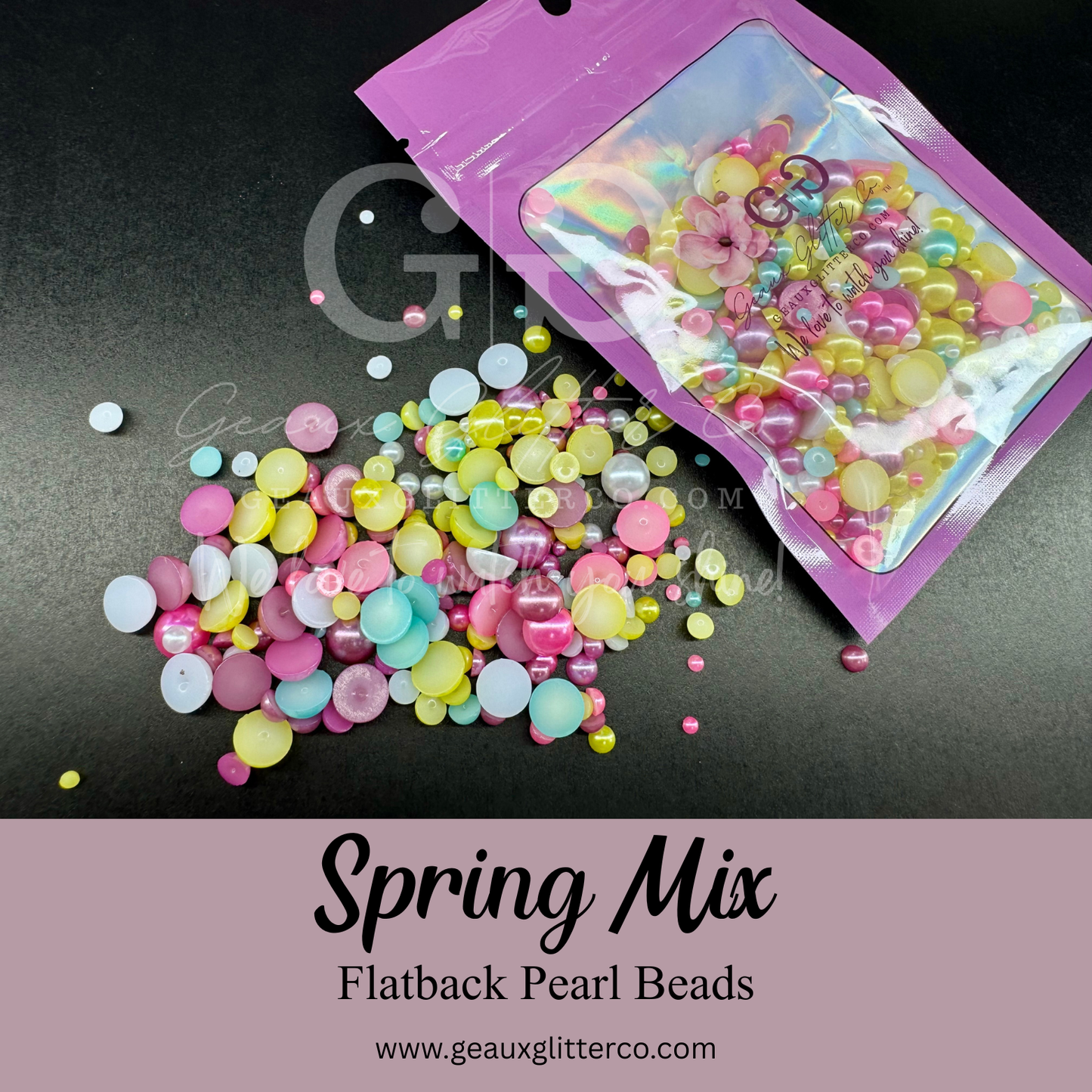 Spring Mix Pearl Flatback Beads