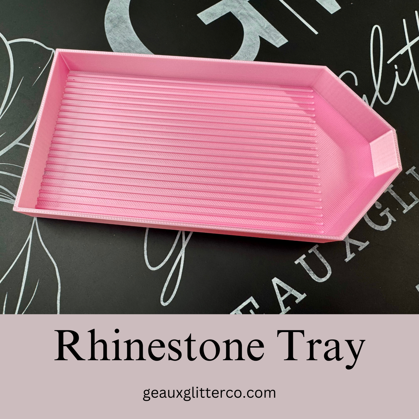 Pink Rhinestone Tray