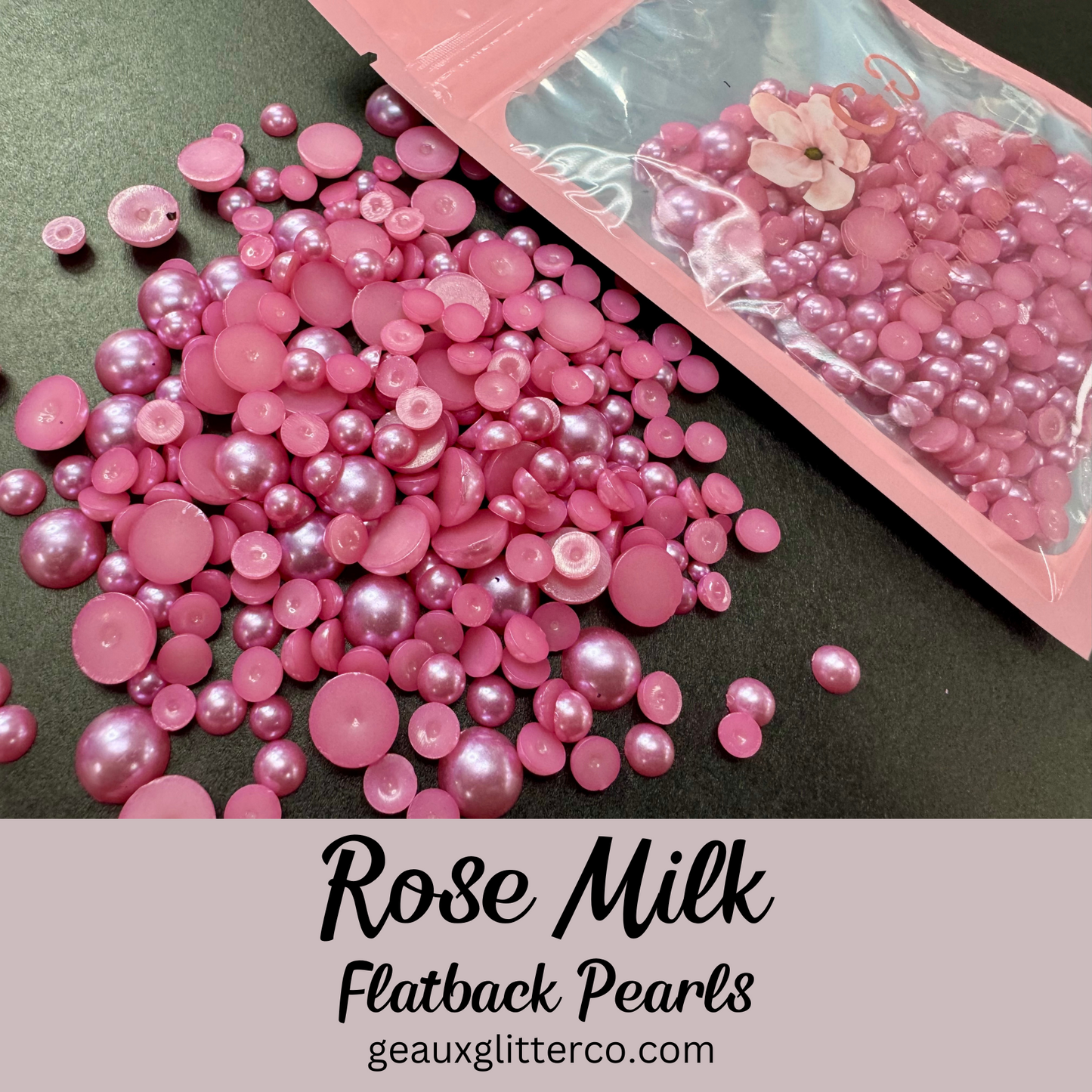 Rose Milk Pearl Flatback Beads