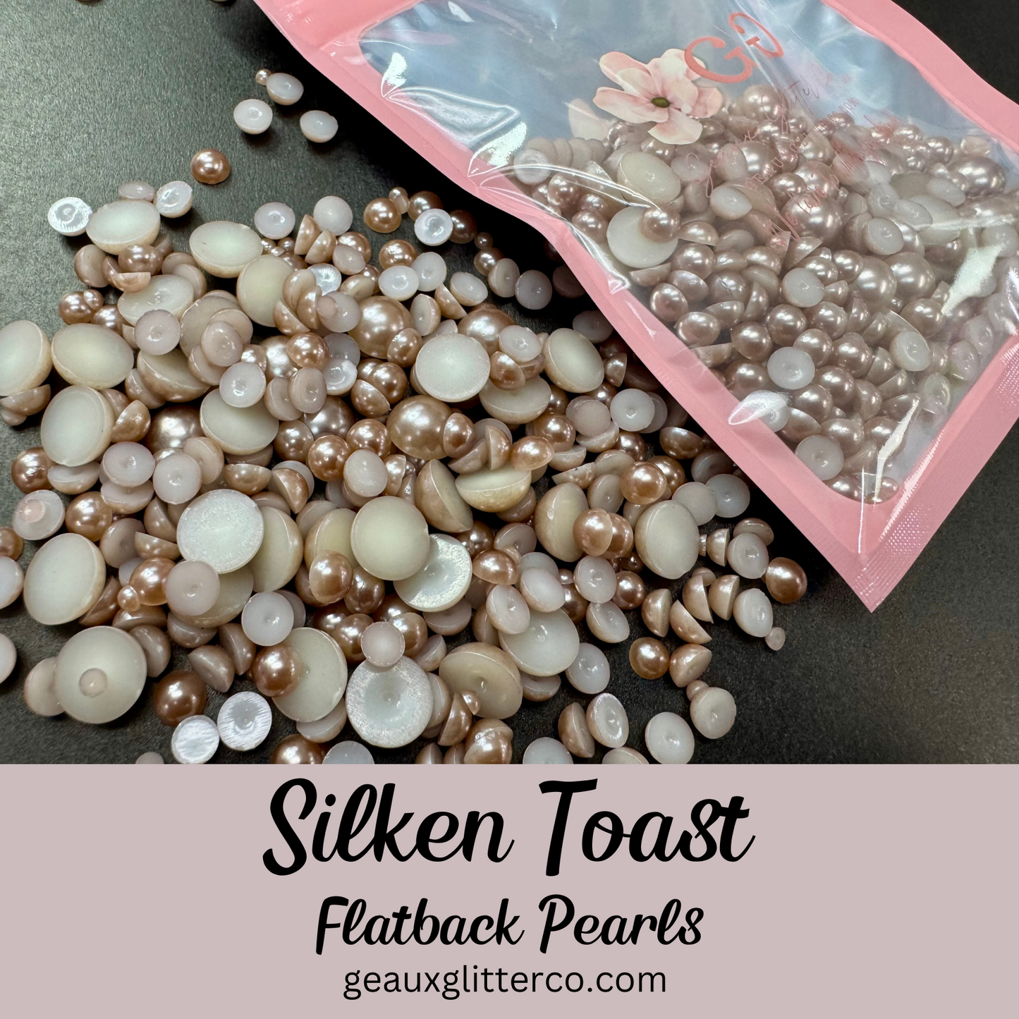 Silk Toast Pearl Flatback Beads