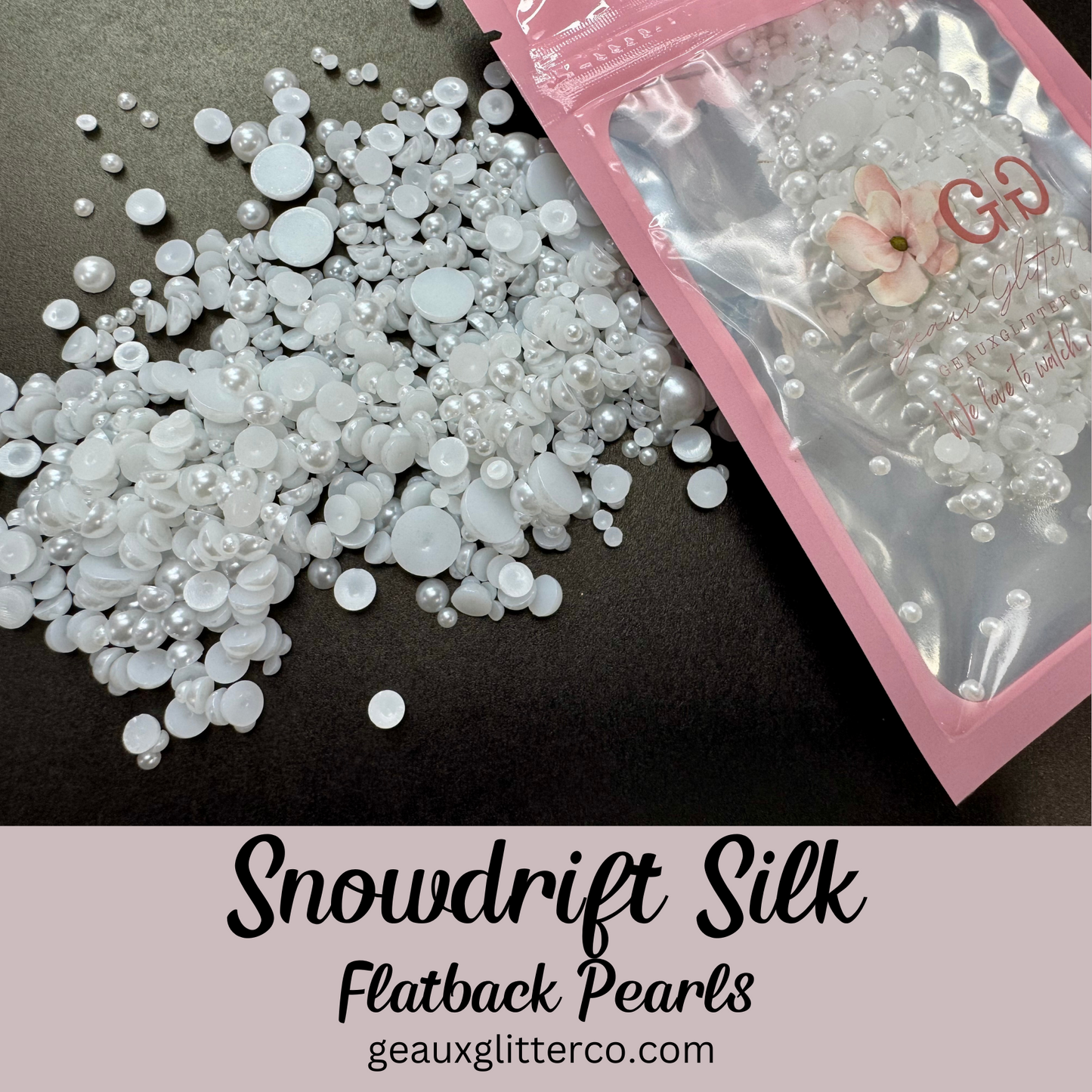 Snowdrift Silk Pearl Flatback Beads