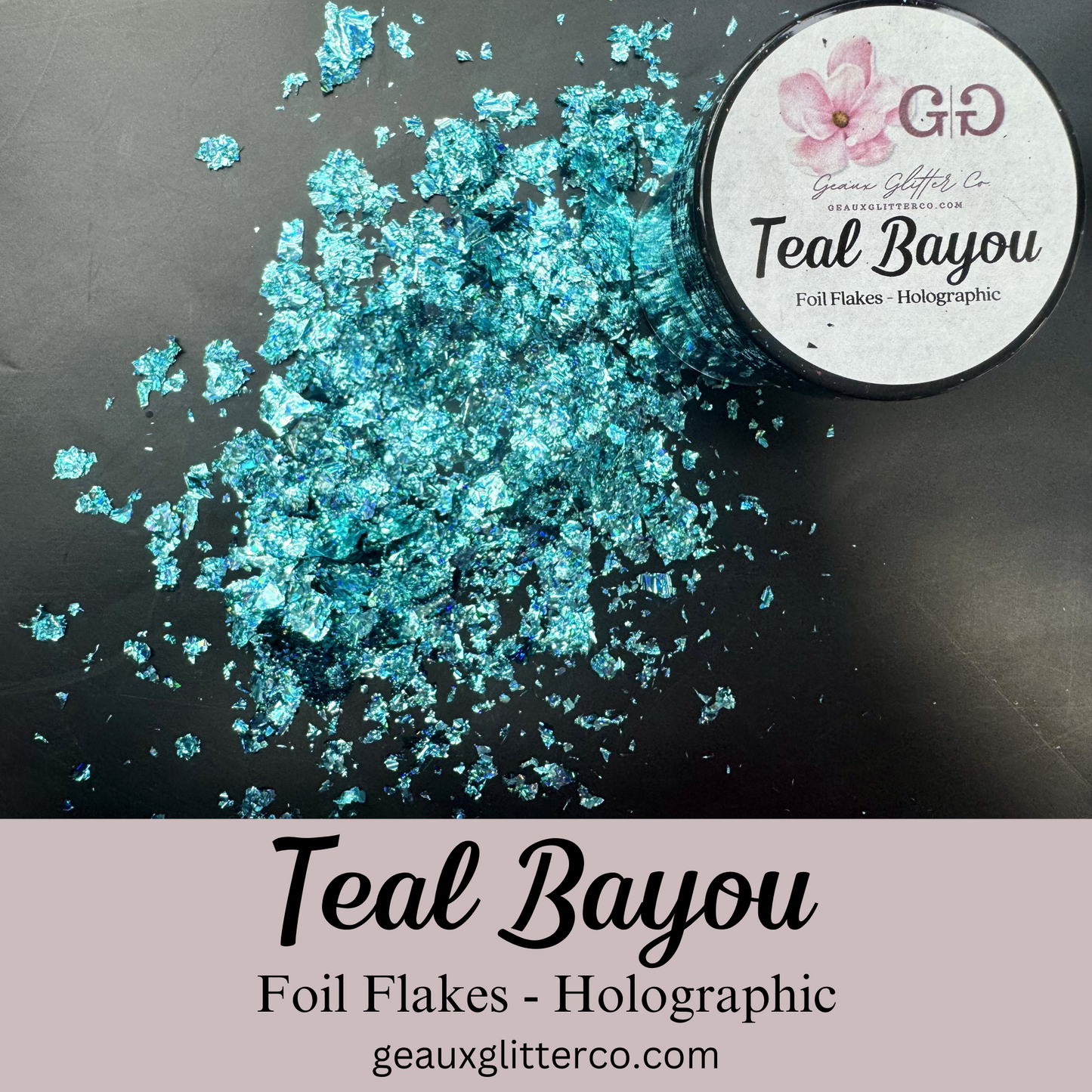 Teal Bayou - Holographic Foil Flakes