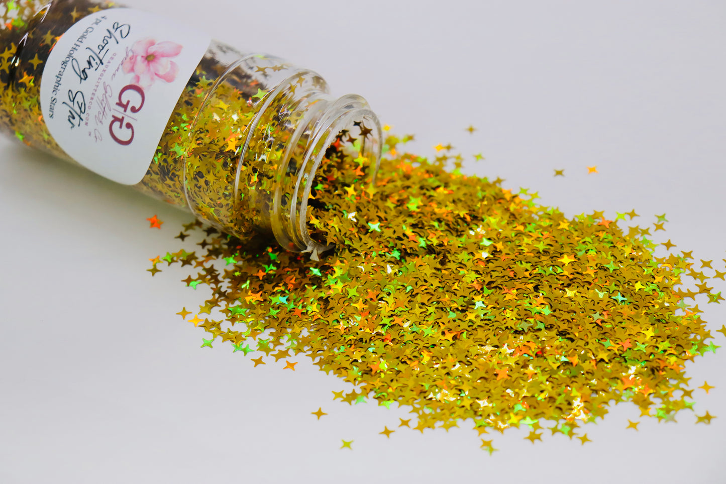Shooting Star Gold Holographic 4 pt. Stars