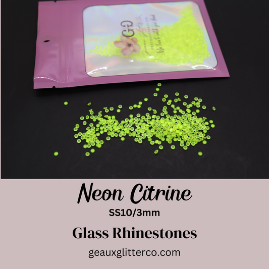 Neon Citrine Glass Rhinestones - 3mm/SS10