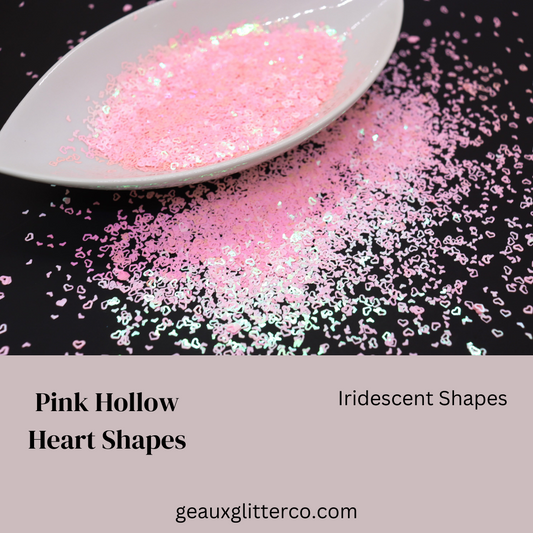 Pink Hollow Iridescent Heart Shapes