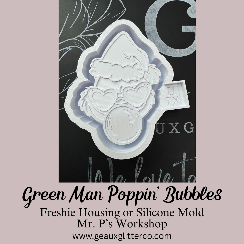 Green Man Poppin' Bubbles House Freshie Housing or Silicone Mold