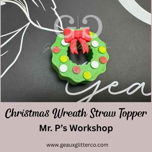 Christmas Wreath Straw Topper
