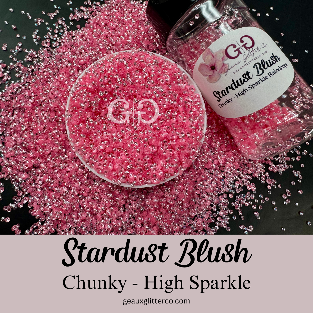 Stardust Blush - Chunky - High Sparkle Raindrops