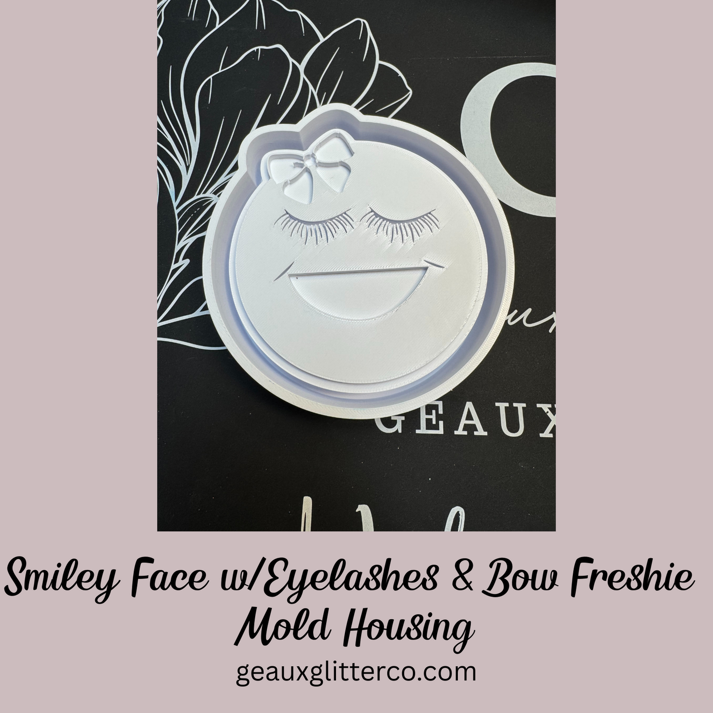 Smiley Face with Bow & Eyelashes Freshie Mold Housing