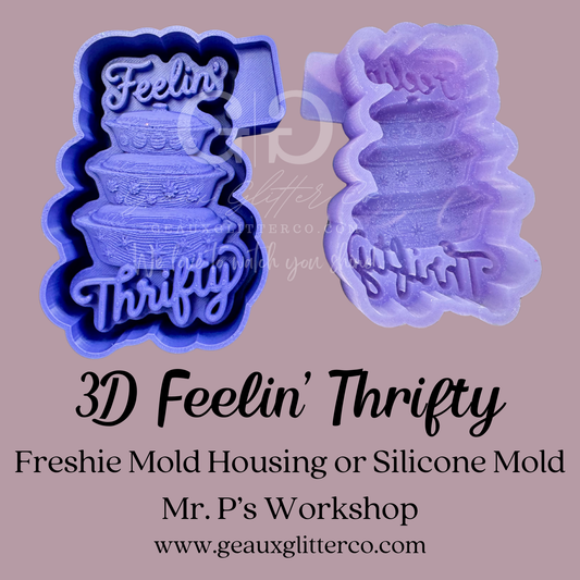 3D Feelin' Thrifty Freshie Mold Housing or Silicone Mold