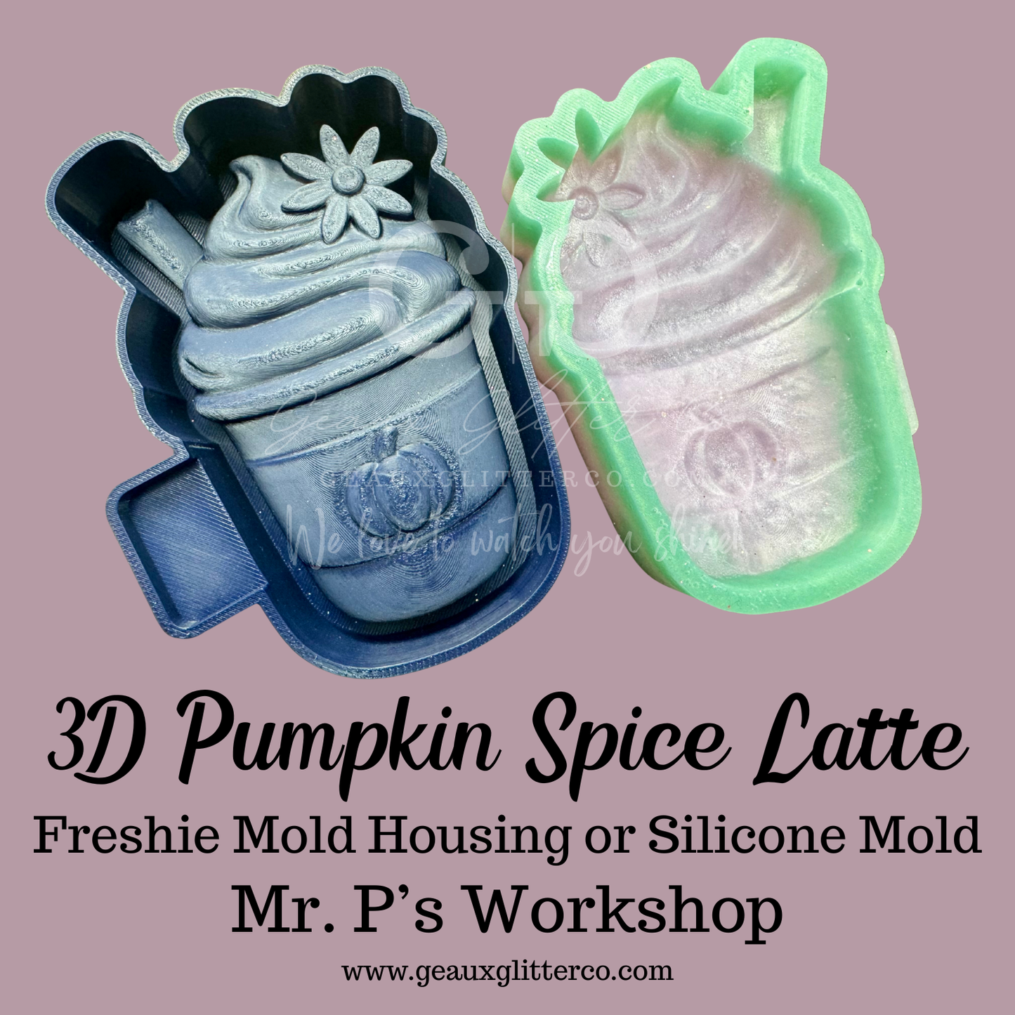 3D Pumpkin Spice Latte Freshie Housing or Silicone Mold