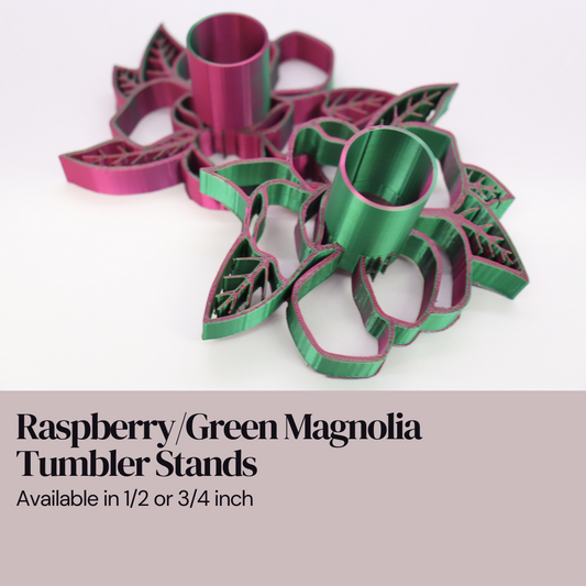 Raspberry/Green Magnolia Tumbler Cup Drying Stand - Available in 1/2 inch or 3/4 inch
