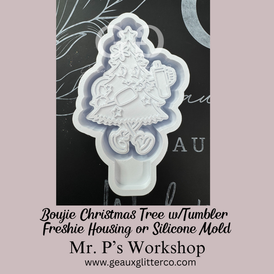 Boujie Christmas Tree w/Tumbler Freshie Housing or Silicone Mold