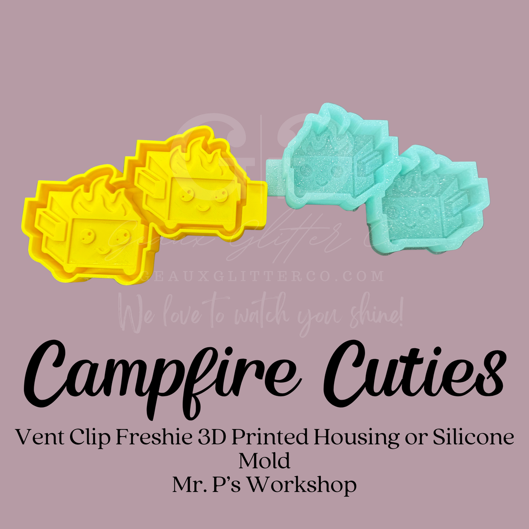 Campfire Cuties - Vent Clip - Freshie 3D Printed Mold or Silicone Mold