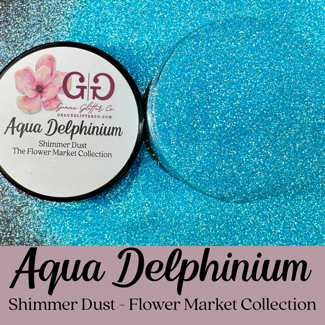 Aqua Delphinium Shimmer Dust - Flower Market Collection