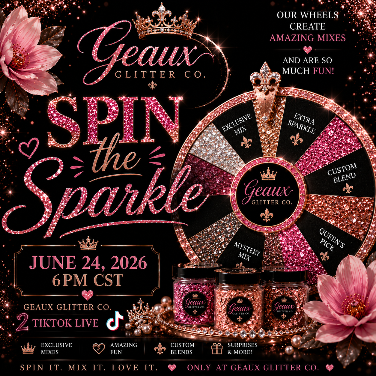 6.24.26 Spin the Sparkle - 6pm CST - NO DISCOUNT CODES PLEASE