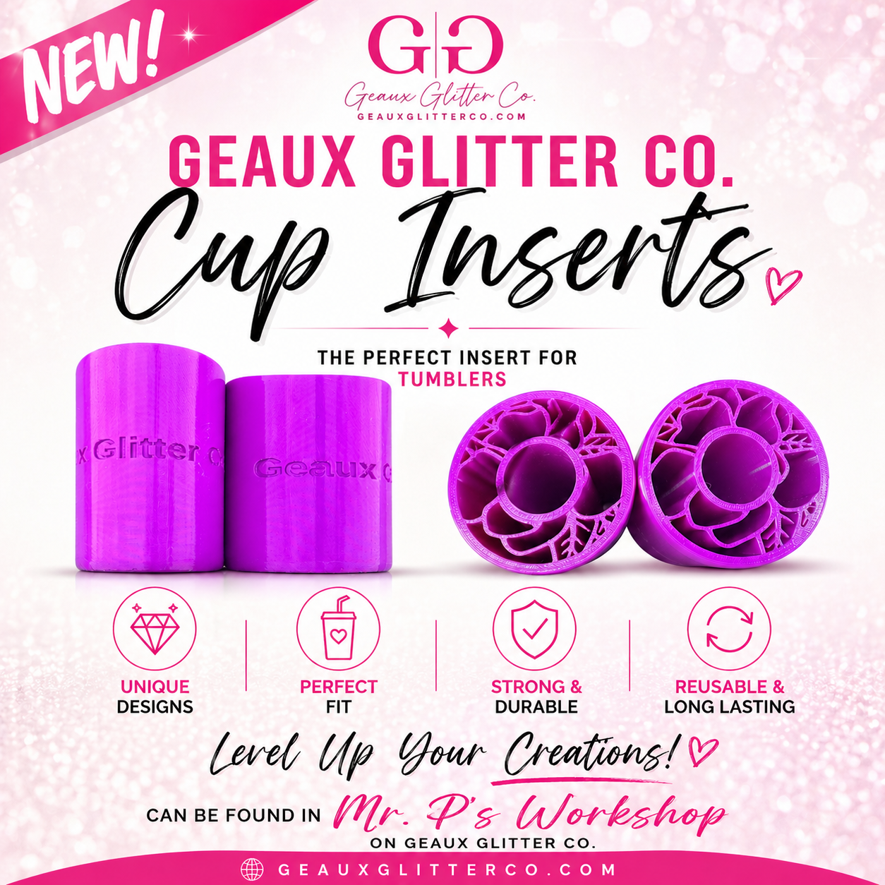 Geaux Glitter Cup Inserts