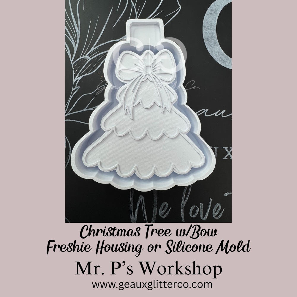 Christmas Tree w/Bow Freshie Housing or Silicone Mold