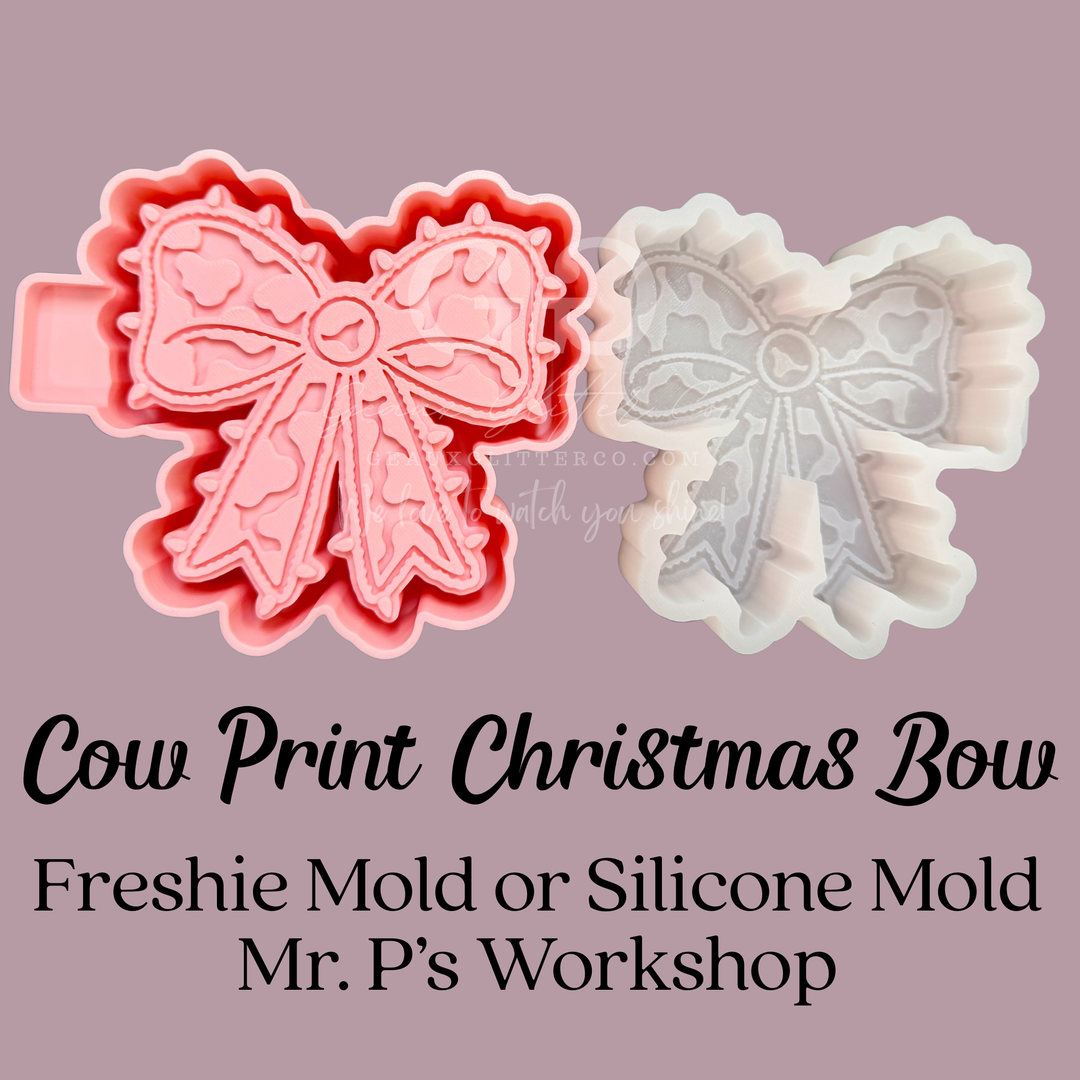 Cow Print Christmas Box Freshie 3D Printed Mold Housing or Silicone Mold