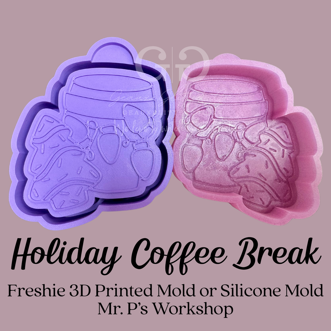 Holiday Coffee Break Freshie 3D Printed Mold Housing or Silicone Mold