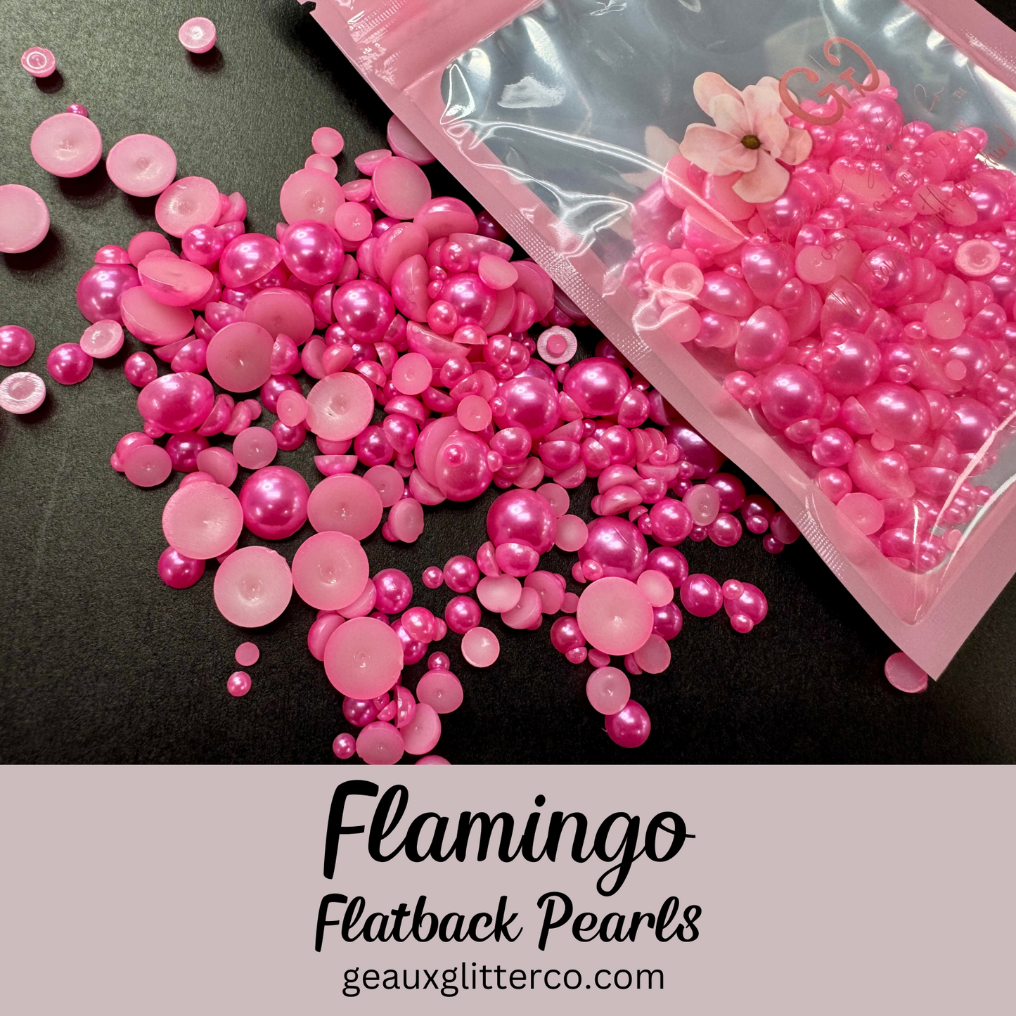 Flamingo Pearl Flatback Beads