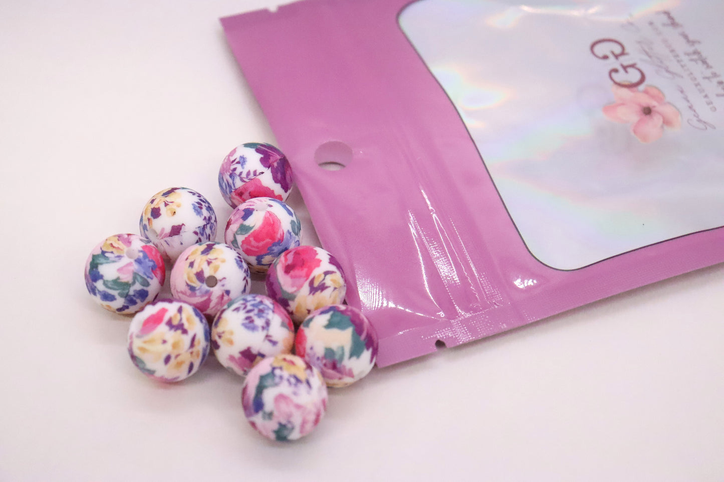 Floral Silicone Beads - 15mm