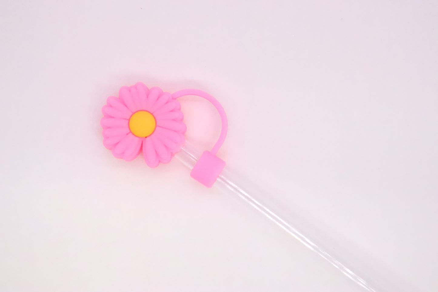 Pink Flower Straw Protector