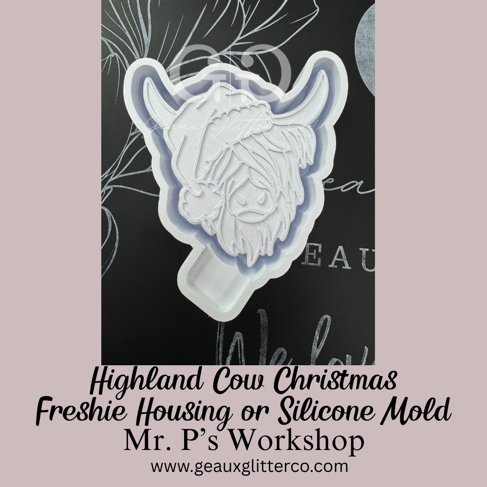 Highland Cow Christmas Freshie Housing or Silicone Mold