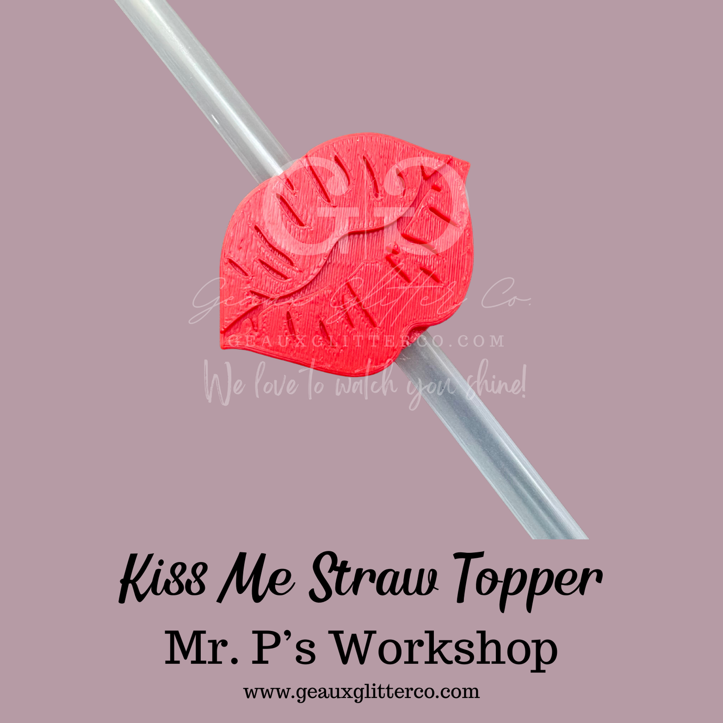 Kiss Me Straw Topper