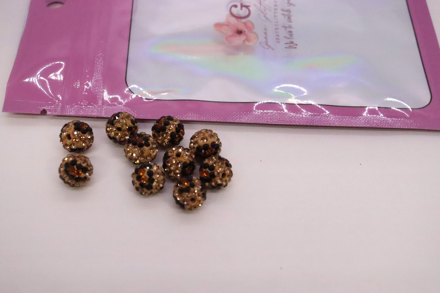 10 mm Leopard Rhinestone Beads