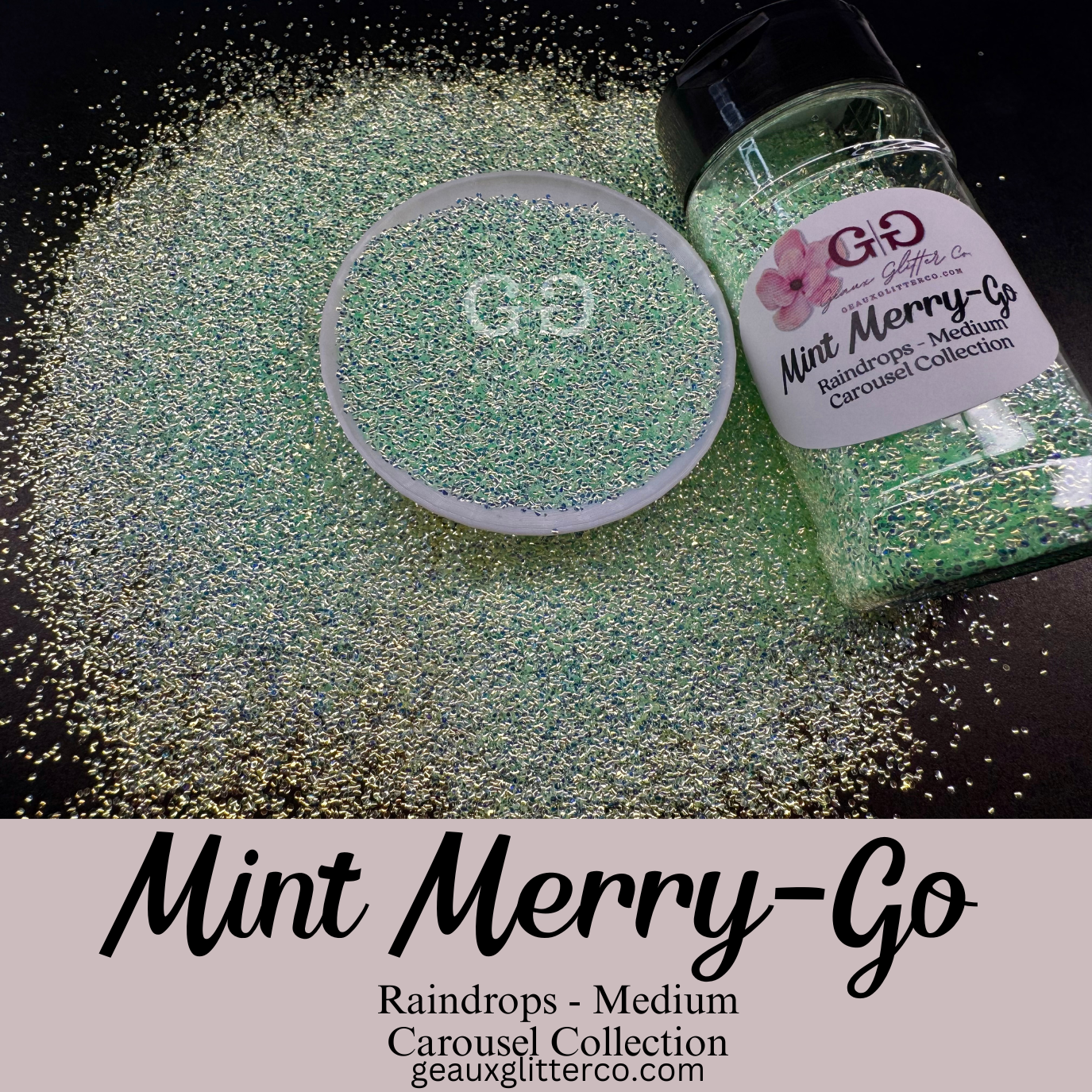 Mint Merry-Go Raindrops - Medium