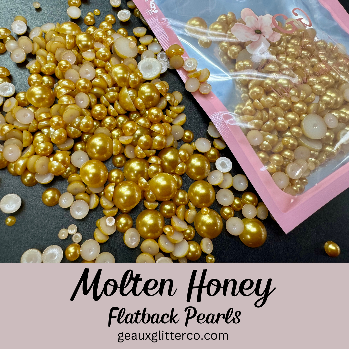 Molten Honey Pearl Flatback Beads