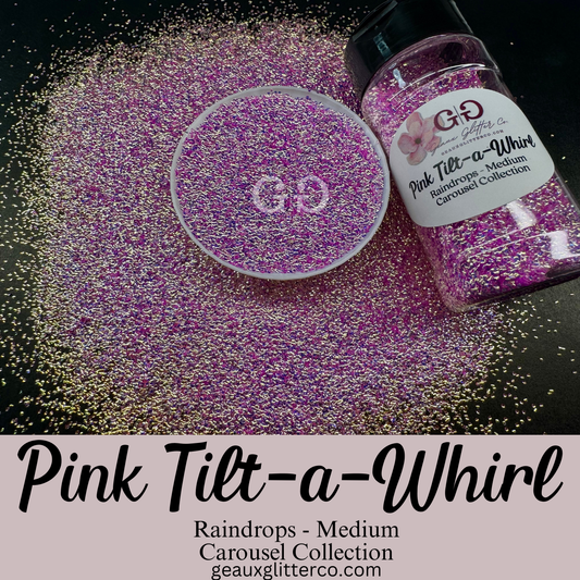 Pink Tilt-a-Whirl Raindrops - Medium