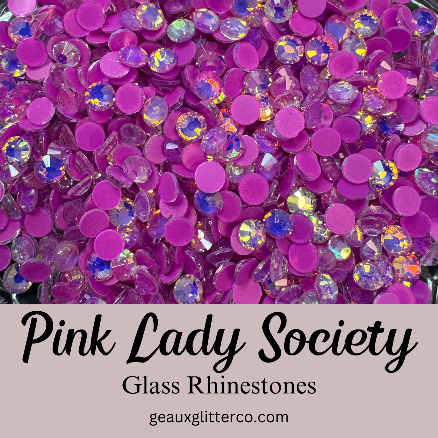 Pink Lady Society Glass Rhinestones