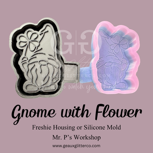 Gnome with Flower Freshie Housing or Silicone Mold
