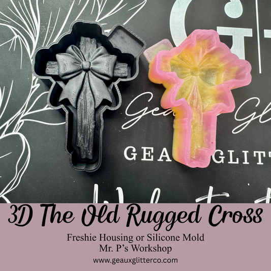 3D The Old Rugged Cross Freshie Housing or Silicone Mold