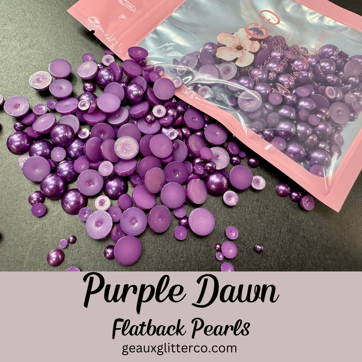 Purple Dawn Pearl Flatback Beads