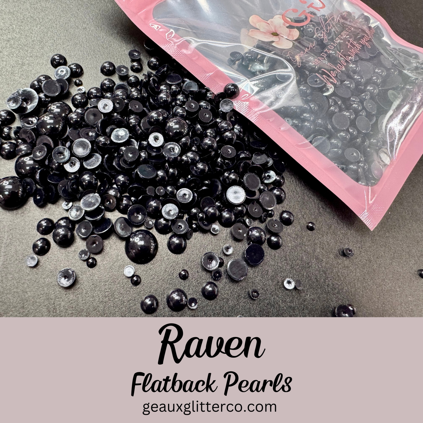 Raven Pearl Flatback Beads