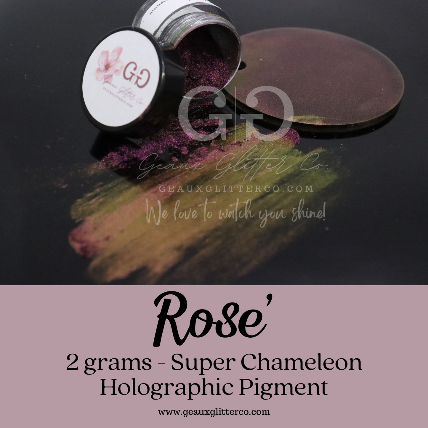 Rose' - 2 Grams Super Chameleon Holographic Chrome Pigment