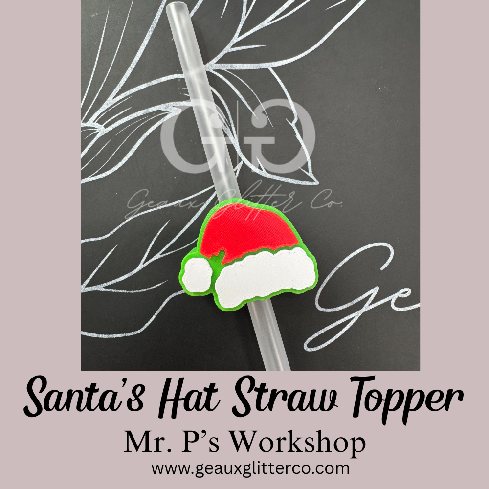 Santa Hat Straw Topper